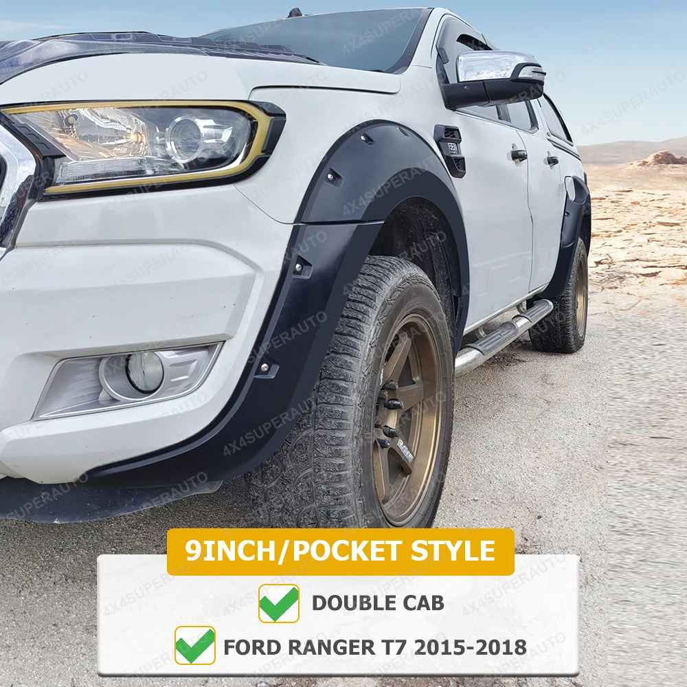 Rivet Style spatbordverbreders voor Ford Ranger Wildtrak XLT XL LIMITED T6 T7 2012-2018 wielkastverbreders off-road spatborden