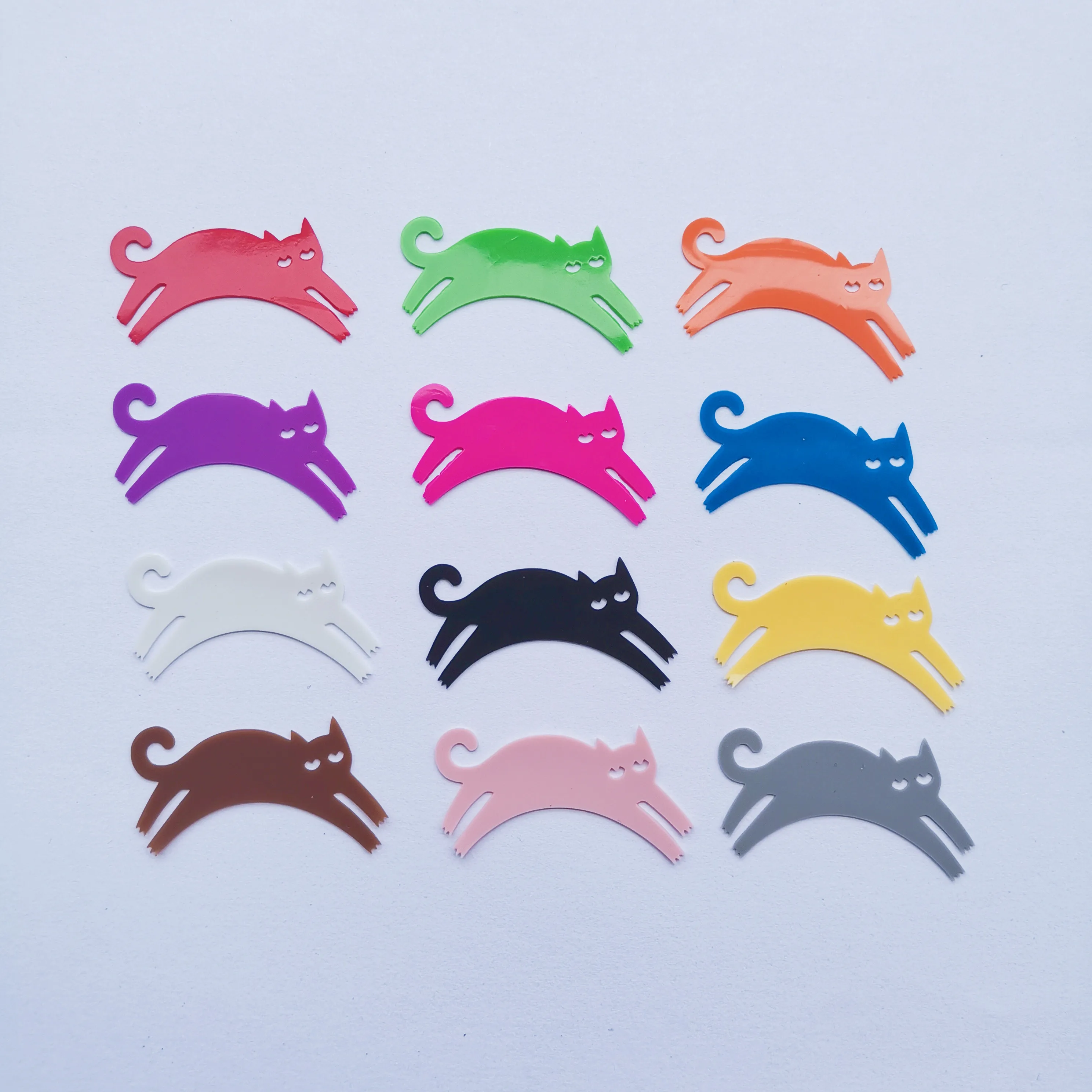 12 Pieces Reusable Cute Kitty Cat Silicone Sticky Wine Glass Charm Markers Set