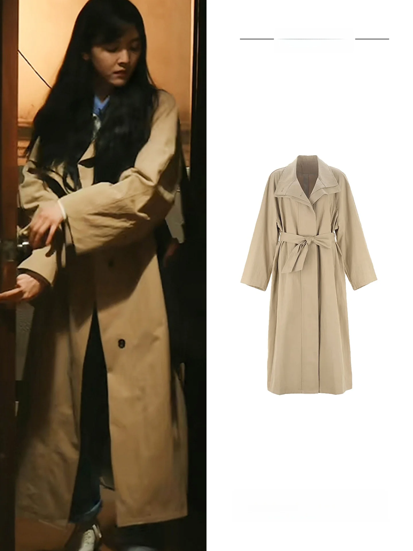 

Zhang Ruinan Women's Long Coat Winter Jaet High Faion Coverage Butt Celebri Coat Loose Fit Long Sve Organic Cotton