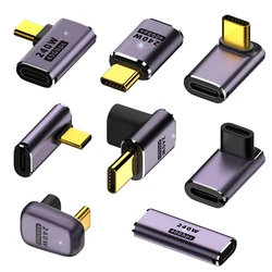 Adaptador OTG tipo C, convertidor DE DATOS DE CARGA RÁPIDA, Conector de codo de 240 grados para PC y teléfono, USB4, 40gbps, 8K60Hz, 5A, 90/180 W, PD