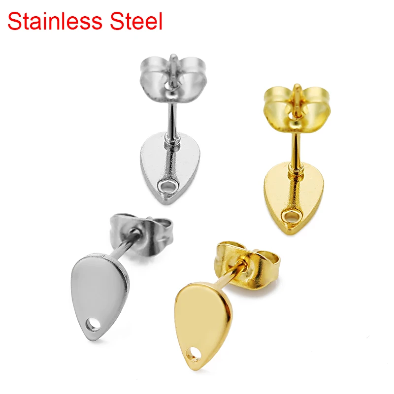 20 teile/los Edelstahl Stud Ohrring Anschlüsse Post 5x8mm Hypoallergen Ohrringe Rückseiten Stopper Herstellung Für Schmuck Liefert