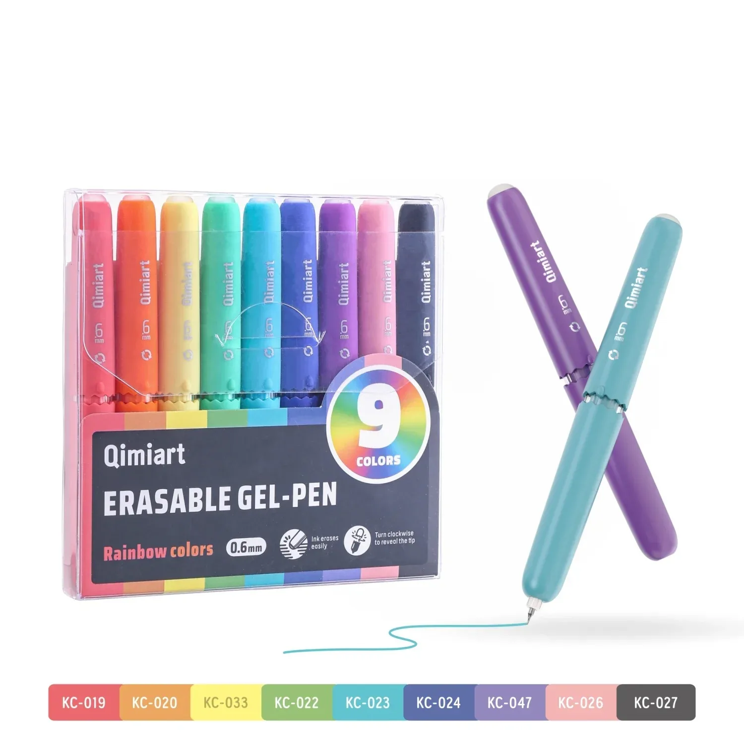 LANGUO 9 Farben löschbarer Gelstift 0,6 mm Multi-Serie, leicht zu löschen, zum Schreiben, für Schule, Bürobedarf, Schreibwaren, niedliches Bürozubehör – Detail 3
