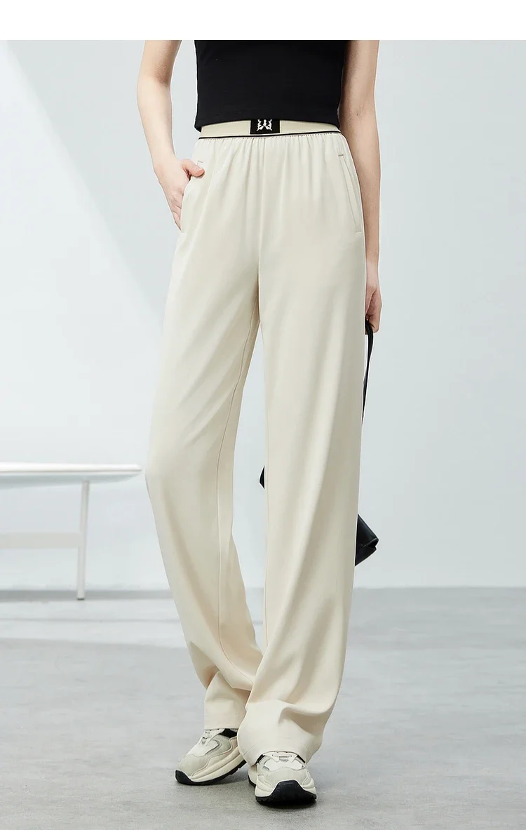 SENTUBILA Straight Comfort Loose Sunscreen Sweatpants Woman 2025 Spring New Casual Wide Leg Elastic Waist Woman Pant 142K54415