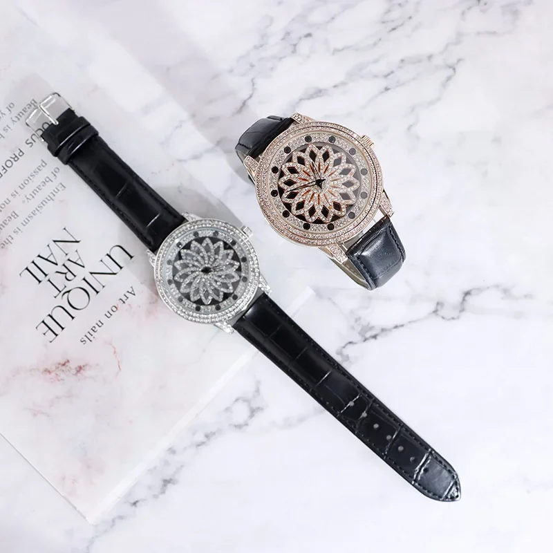 2025 Gypsophila Women's Fashion Watches Simple Starry Dial Luxury Quartz Watch Women Clock leather strap Gold AAA Wristwatches