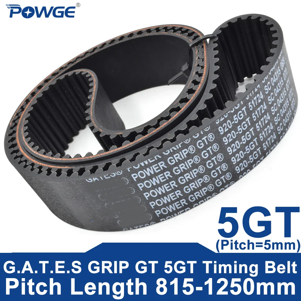 POWGE 5GT Timing belt Lp=815-1250mm 825 830 840 850 860 870 880 895 900 920 935 960 970 1000 1015 1025 1050 1080 1090 1115 1145