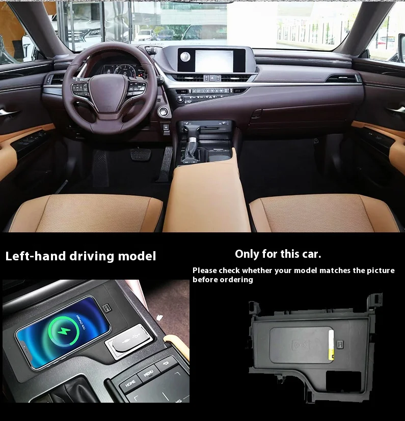 2 DIN For Lexus ES200 ES350 ES250 ES300h 2020-2025 Car center console phone charger fast wireless charger plate charging holder
