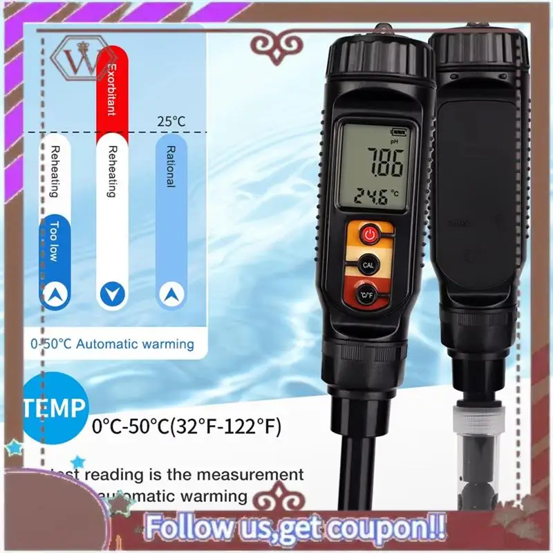 ABBG-الطعام الرقمي مقياس درجة الحموضة 0.00-14.00 التربة العجين PH/كاشف درجة الحرارة للحوم الجبن الخبز محلل متر