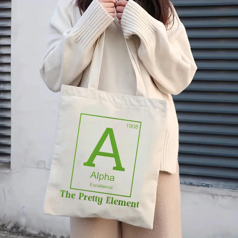 A Initial Pattern Canvas Causal Tote Bag Travel Luggage Pouch Handbags Portable Canvas Clutch Foldable and Reusable Shopping Bag