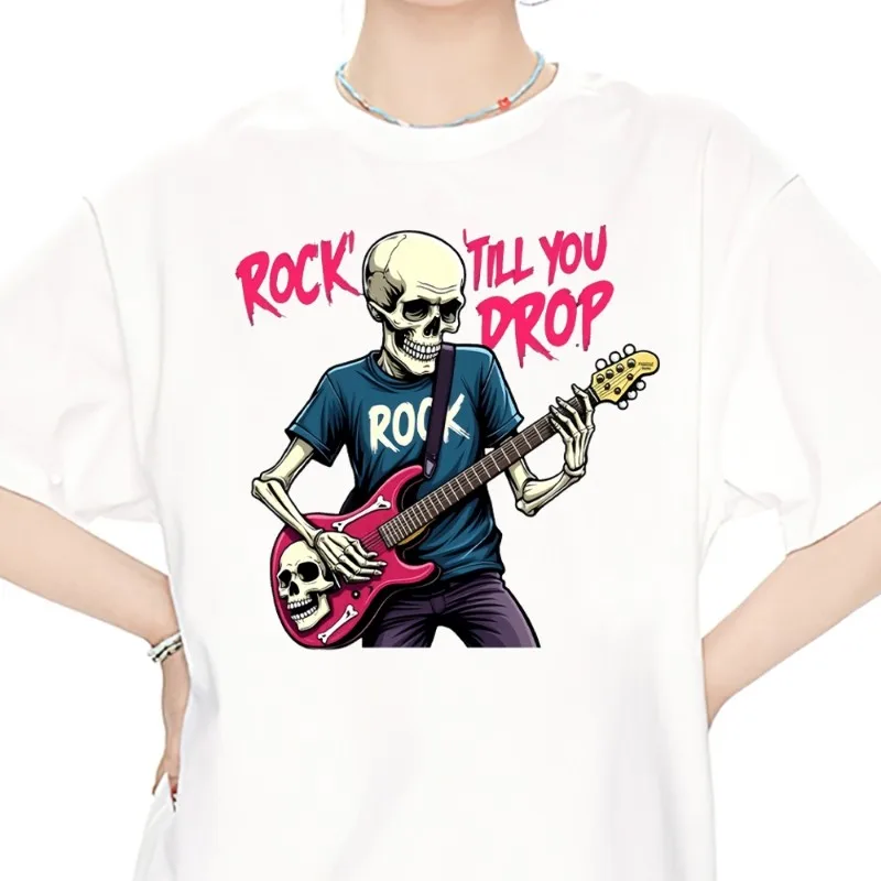 Rock and Roll T Shirt Men Couple Combination Clothes Short Sleeve Collar Fashion Women Cotton