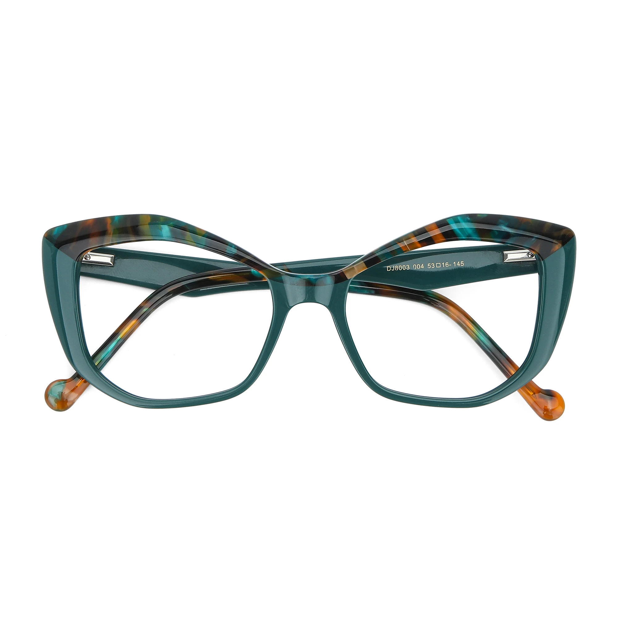 خمر المرأة أزياء عالية الجودة خلات إطارات الفاخرة القط العين نظارات العلامة التجارية مصمم النظارات واضح العدسات مفصلات معدنية