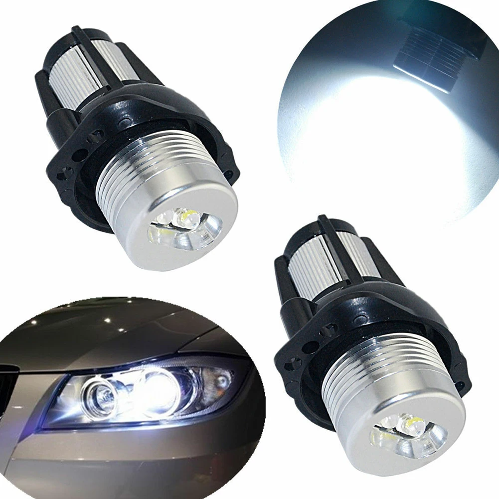 1 زوج 6000 كيلو 12 واط LED عيون الملاك أضواء ماركر لمبات لسيارات BMW E90 E91 3 سلسلة 325i 328i 335i 2005-2008 أضواء النهار الجري