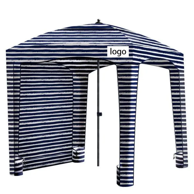 

Outdoor luxury sunshade beach square umbrella hardcore with cloth beach tent umbrella beach shade cabin