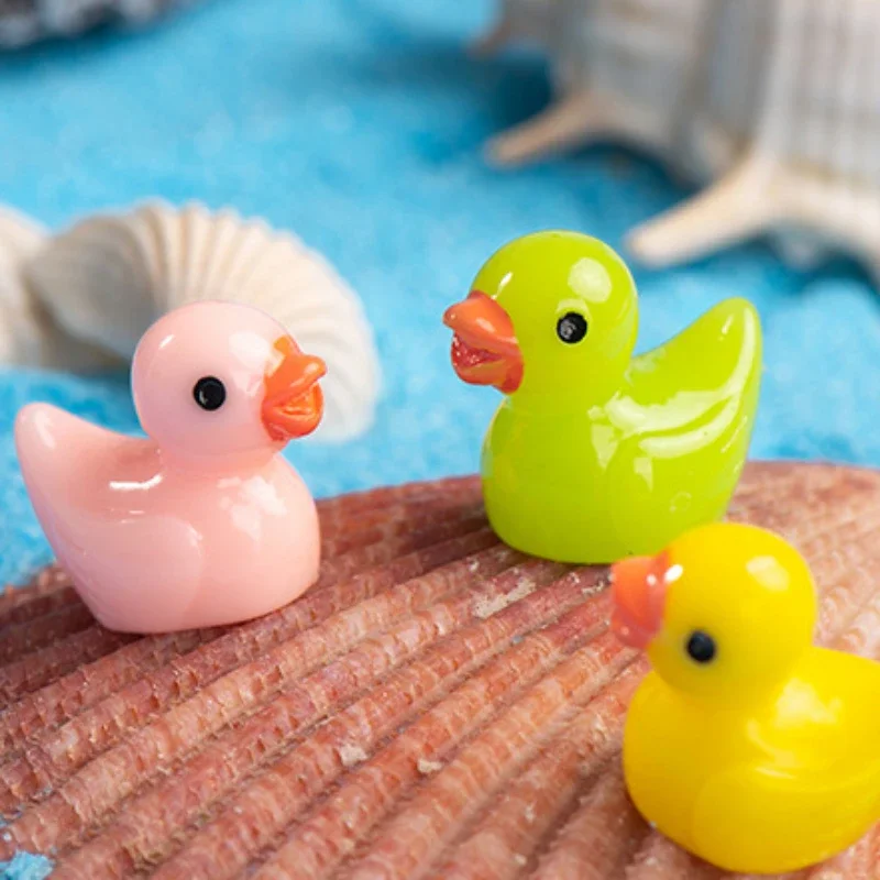 5-20pcs Small Cute Mini Resin Yellow Duck Ornaments Micro Landscape Cartoon Figurines Resin Handcrafts DIY Dollhouse Decoration