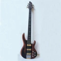 Left-Handed 5-String Electric Bass Neck-Thru-Body with Mahogany & Maple Top Active HH Pickups Rosewood Fingerboard Multi-Control