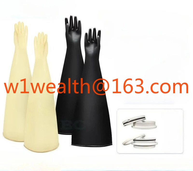 Battery Factory Acid and Alkali Resistant Gloves Box Gloves,  Liquid Injection Machine Flange Vacuum Anaerobic