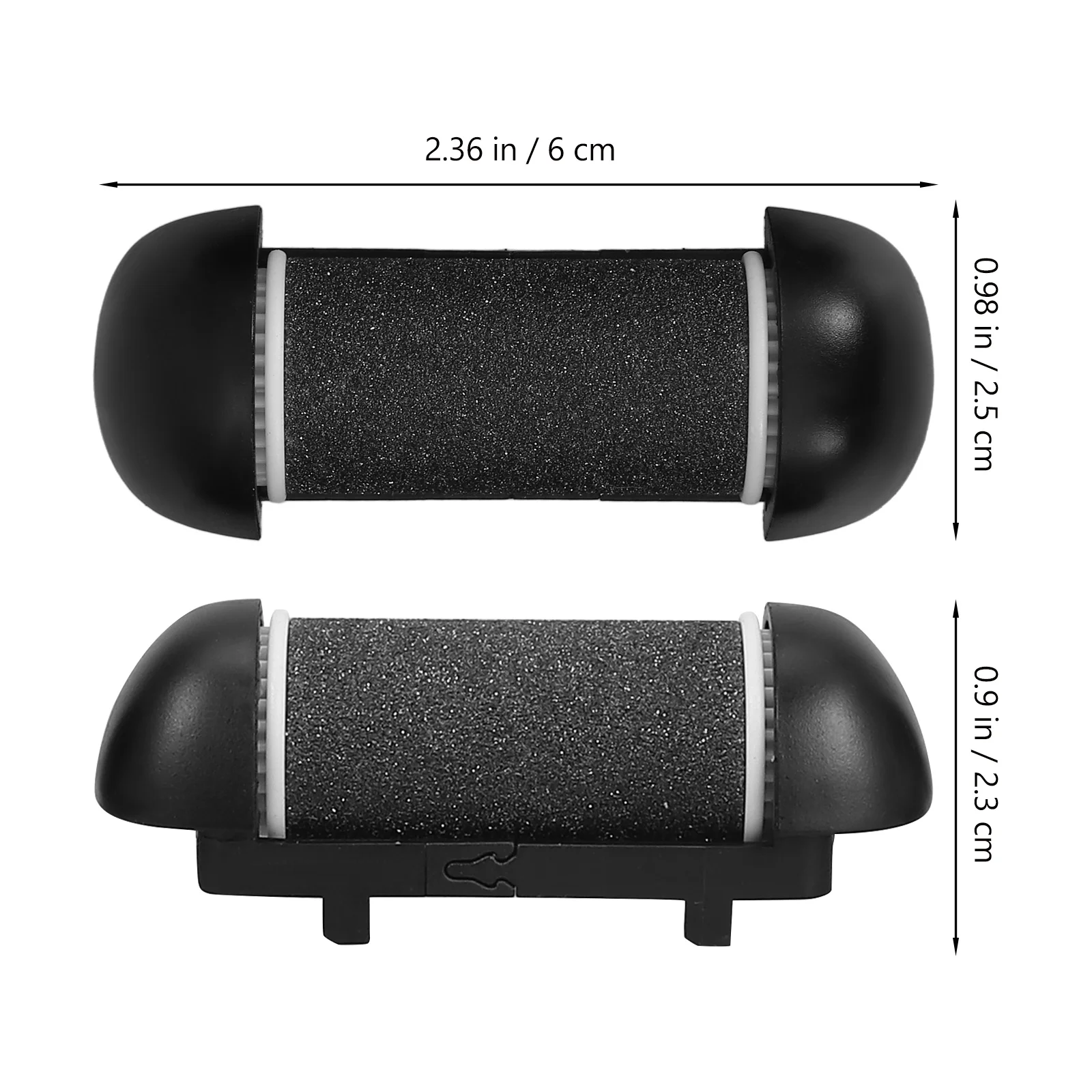 Tête de rouleau de rechange pour dissolvant de callosités électrique, broyeur de pieds, outil de pédicure noir grossier, têtes de recharge, lime à pied, 3 pièces