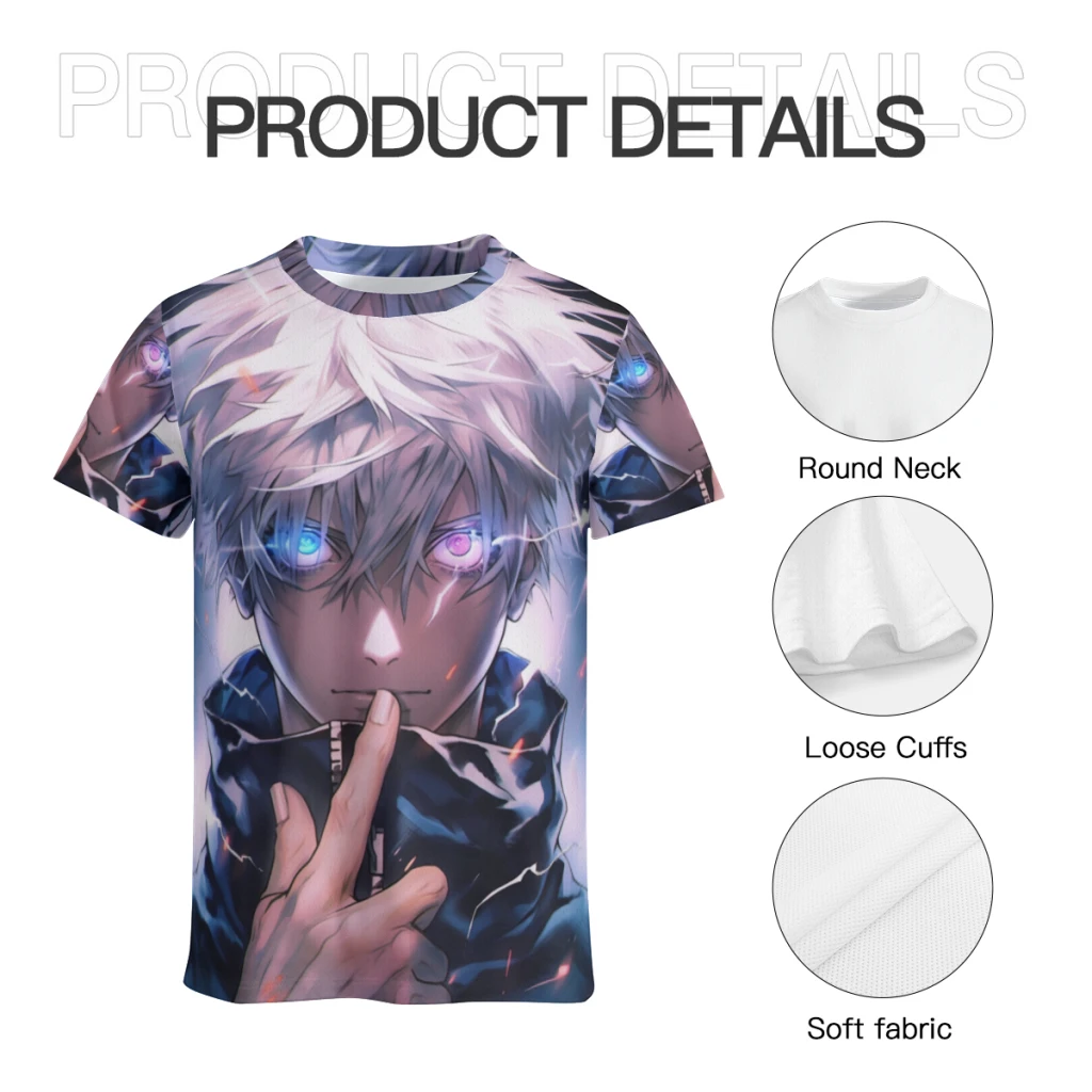 Jujutsu Kaisen New Summer  Round Neck Short Sleeved T-shirt for Men's Short Sleeved Top