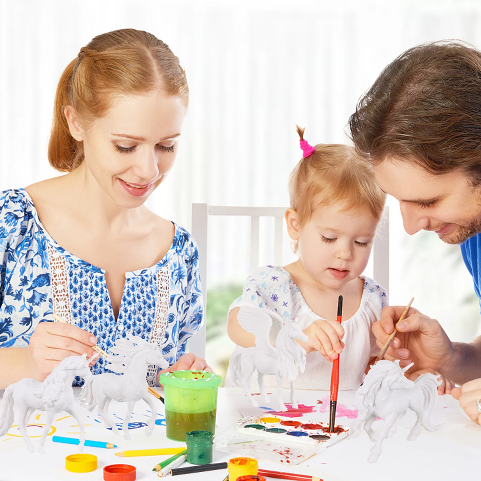 Kit de Moules à Coloriage Blanc pour Fille, Fourniture de ixd'Anniversaire, Thème Embryon Nairobi Orn, à Faire Soi-Même, 4 Pièces