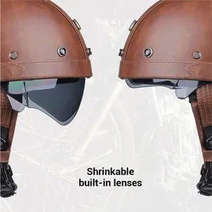 Helm Sepeda Motor Retro Baru Sertifikasi DOT Helm Moto Antik Jerman Helm Sepeda Motor Skuter Setengah Helm Capacete De Moto Casque 10 sertifikat penjualan terbaik - №