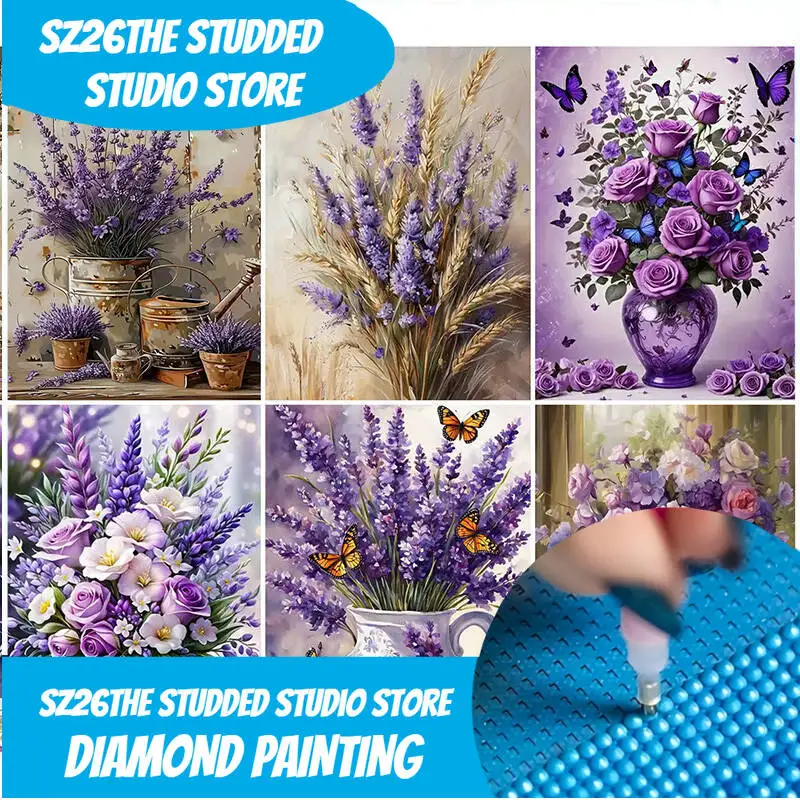 

Sz26Роза с шипами, алмазная живопись ручной работы, ваза для цветов, алмазная мозаика, 5d, вышивка крестиком, полный комплект, украшение для дома