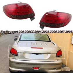 1Pair Car LED Rear Tail Light For Peugeot 206 206CC 2004 2005 2006-2008 Auto Tail light Assembly Turn Signal stop brake light