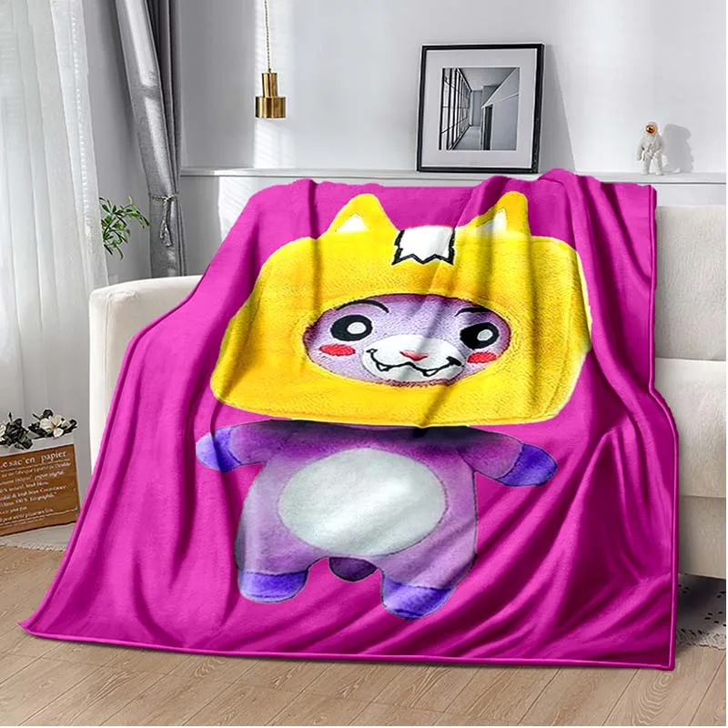 Lankybox Boxy and Foxy Plush Blanket, YouTube Internet Celebrity,children Gift,friend Gift,pet,Justin Kroma and Adam McArthur