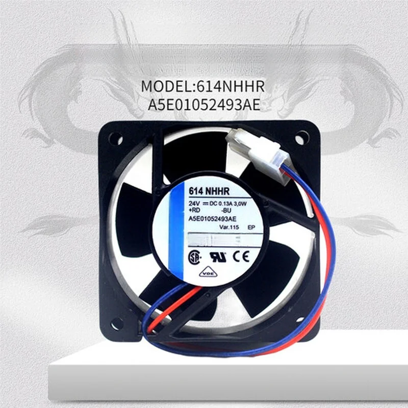OEM Replacement Axial Flow Cooling Fan 614NHHR 60*60*25mm 3.0W 125mA 24V 2-Pin