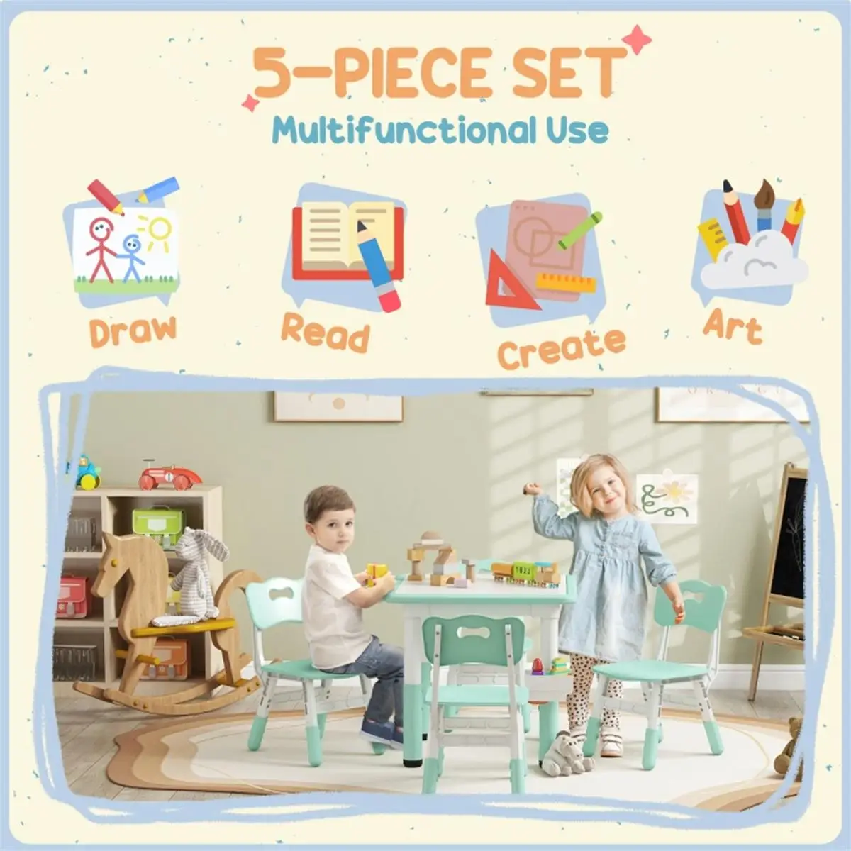 Kids'    Set - Fun Playroom Furniture for Children - Stylish, Durable & Compact Design