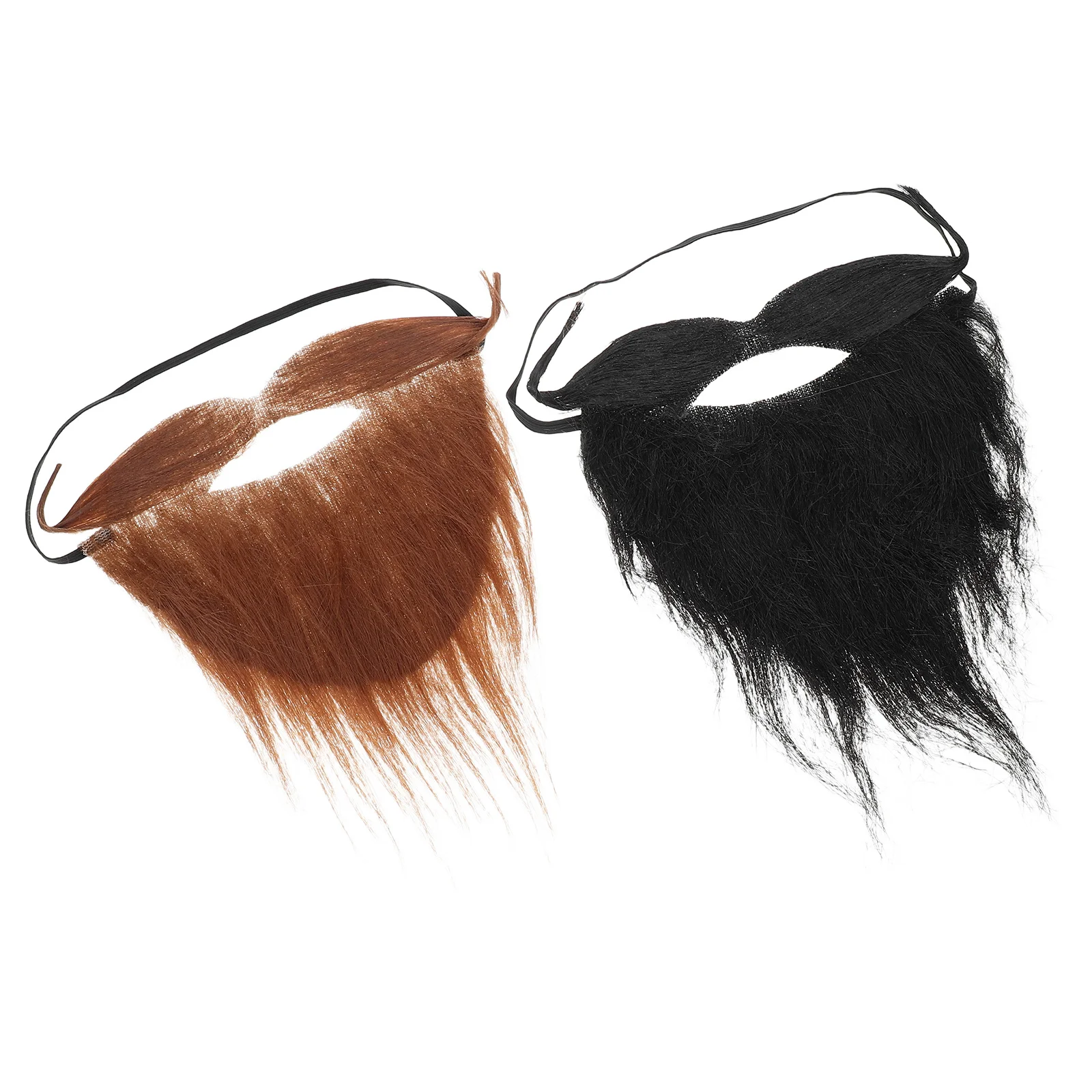 2pcs Fake Beard Mustache Lightweight Realistic Polyester For Halloween Party Costume Supplies Adults Teens Beard Wigs For Men