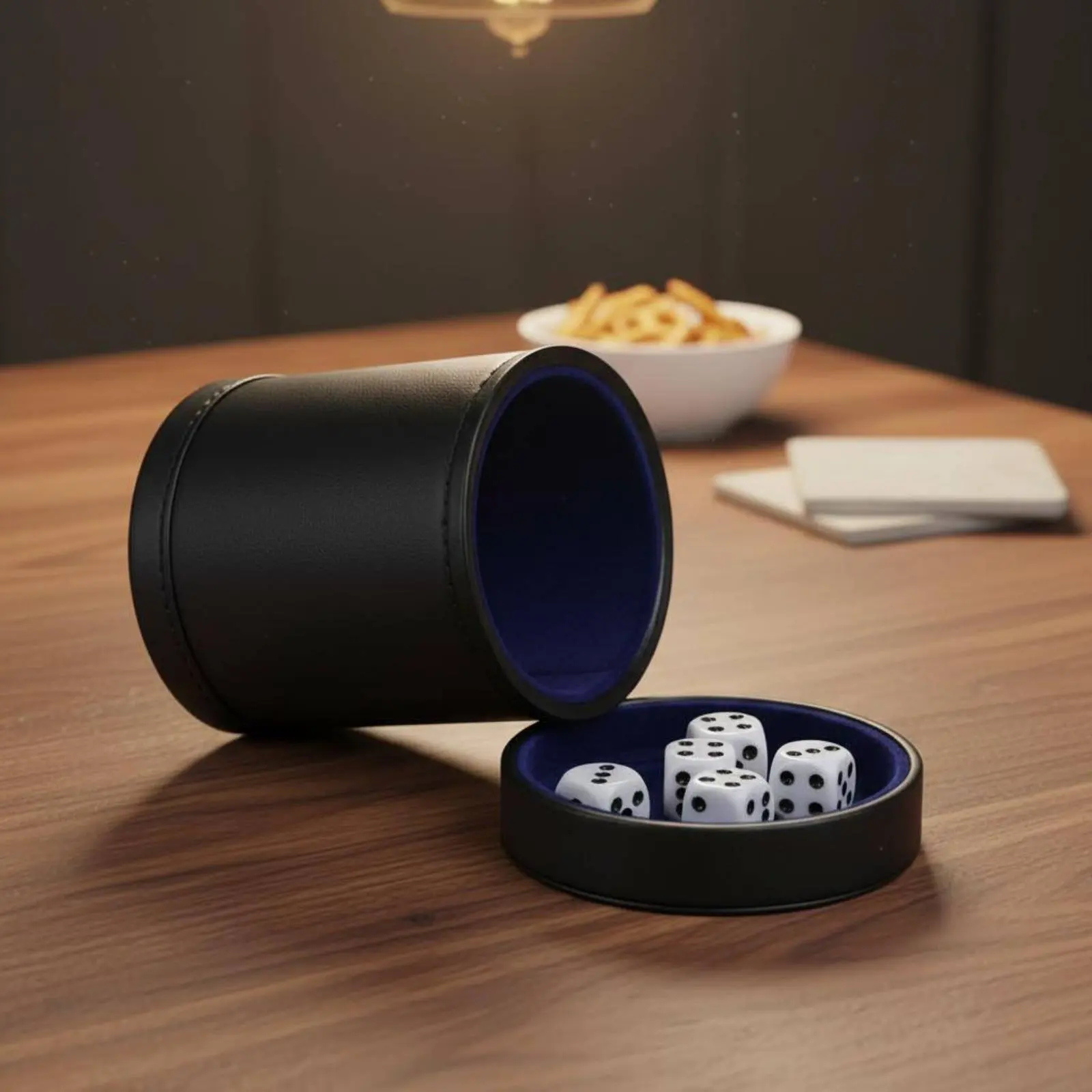 PU Leather Dice Container Set Long-Lasting Construction Game Accessory for Parties