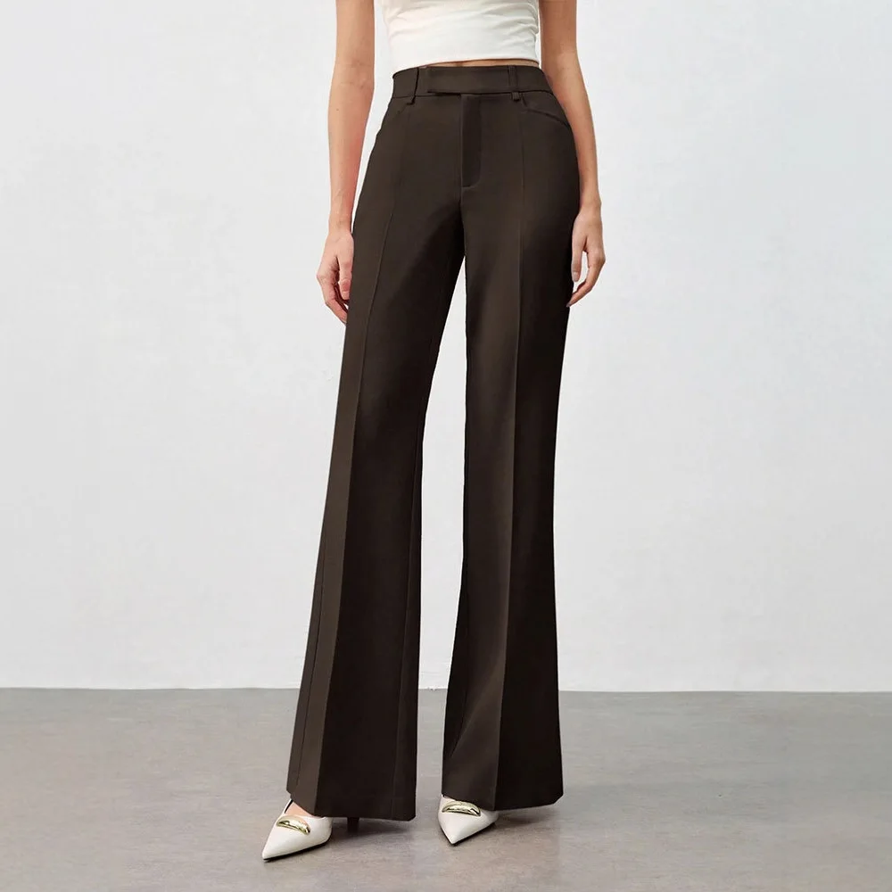 Pantalones rectos de estilo urbano para mujer, traje informal con temperamento de retazos, parte inferior Formal de moda para el día a día para oficina de otoño