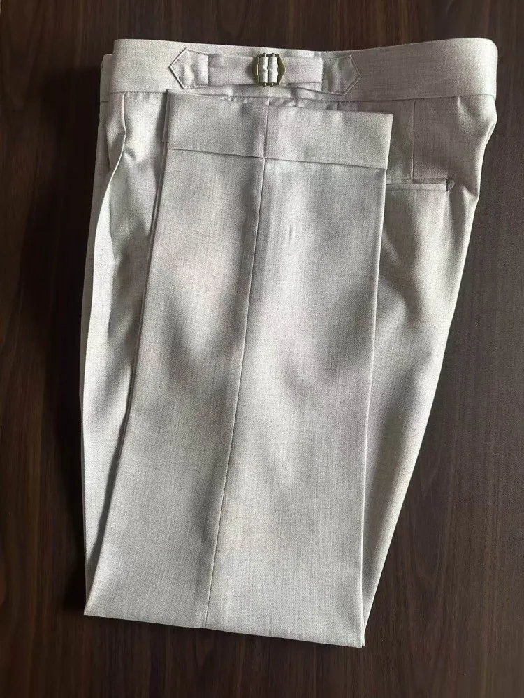 Spring Summer High Quality Linen Suit Pants Business Work Cargo Pants Breathable High Waist Slim Fit Pencil Pants Long Trousers