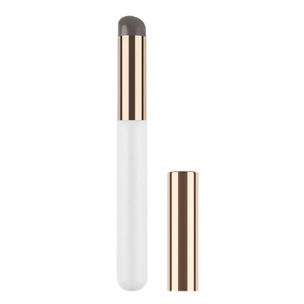 Escova redonda do bordo do silicone, batom macio, composição portátil do ocultador, mini ferramenta de mistura, Q, F2b8