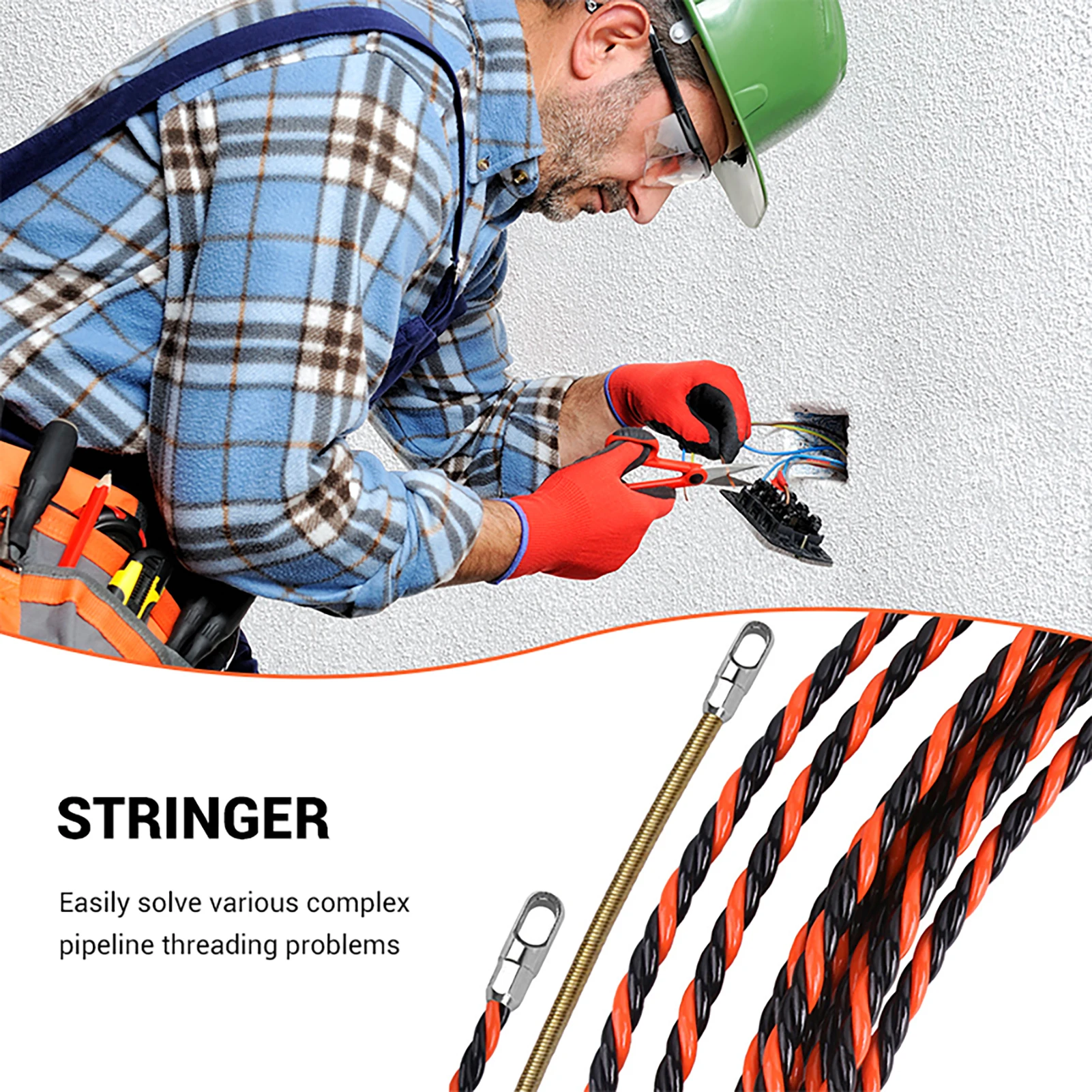 

High Tensile Strength Universal Electrical Tape Electricity Cable Puller Kit Wire Puller Through Wall Wire Guide Device