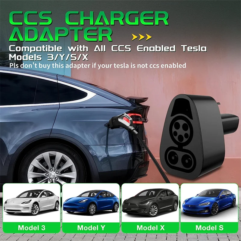 Convertidor de potencia de CC Y CA, adaptador de cargador Ev para Tesla Model Y S X 3 CCS1, adaptador combinado, cabezal de conversión de pistola de