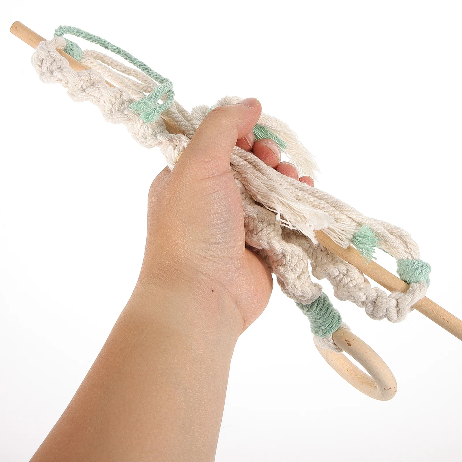 1pcs Wall Mounted Toilet Paper Holder Rustic Wood Rope Design Space Saving Bathroom Kitchen Rack Vintage Roll Paper Stand Hemp