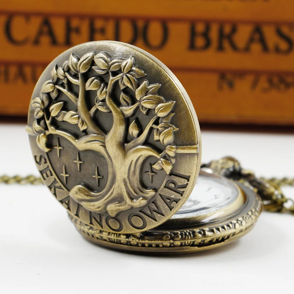 Orologio da tasca al quarzo intagliato albero della vita Vintage collana Steampunk orologio con ciondolo regali per donne o uomini digital muslimah