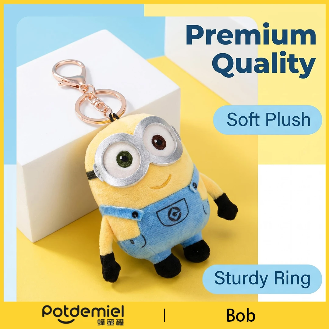 Potdemiel Minions Bob Plush Hanging Doll Charm for School Bag Vibrant Funny Soft Teens Birthday Gift Party Favor Home Decor view 2