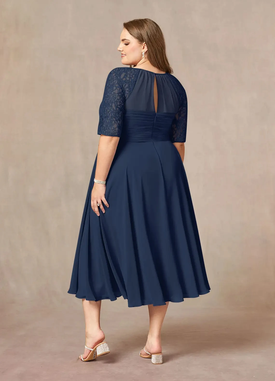 Customized Navy Blue Mother Of The Bride Dress For Wedding Lace Guest Party Dresses For Woman Elegant فستان حفلات الزفاف YMD20