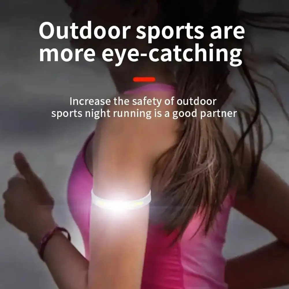 Night Running Armband 350mAh Waterproof LED Light Outdoor Sport USB Rechargeable Flashing Light Safe Arm Leg Warning Wristband C