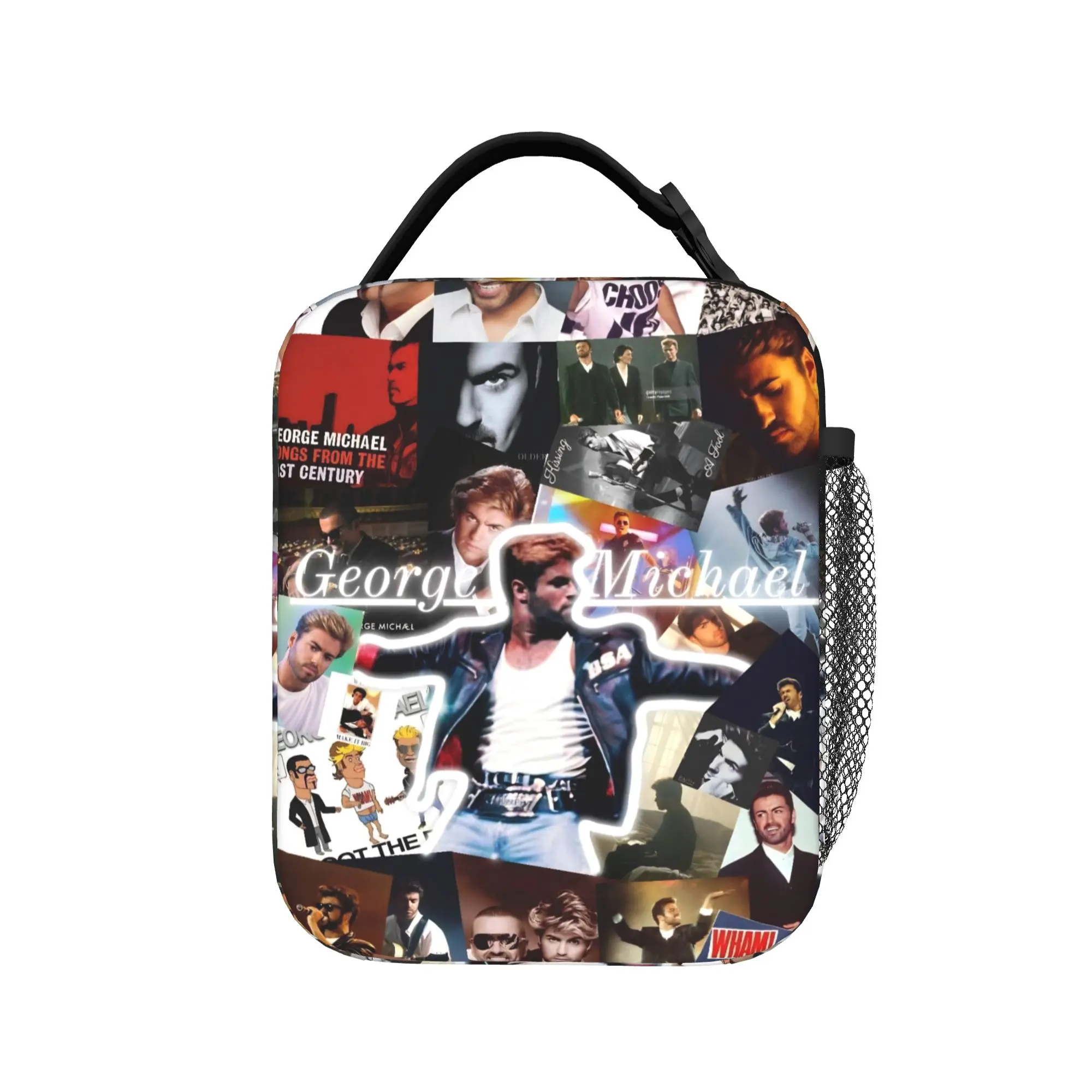 George Michael British Singer Lunch Bag  Convenient Lunch Box Women Travel Print Cooler Bag Casual Oxford Thermal Tote Handbags