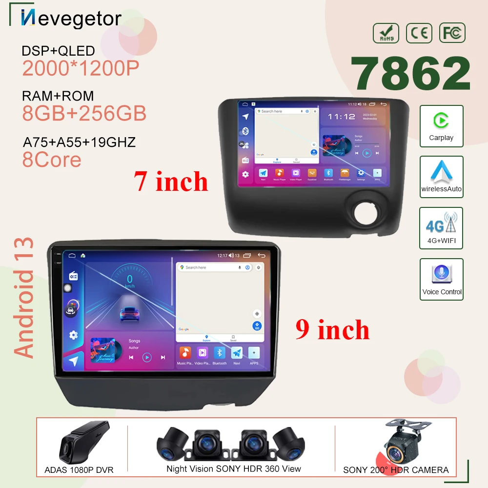 

Android 13 Multimedia Car Player For Toyota Vitz XP10 Yaris Platz Echo 1999-2005 Auto Radio GPS Navigation Carplay 7862 Screen