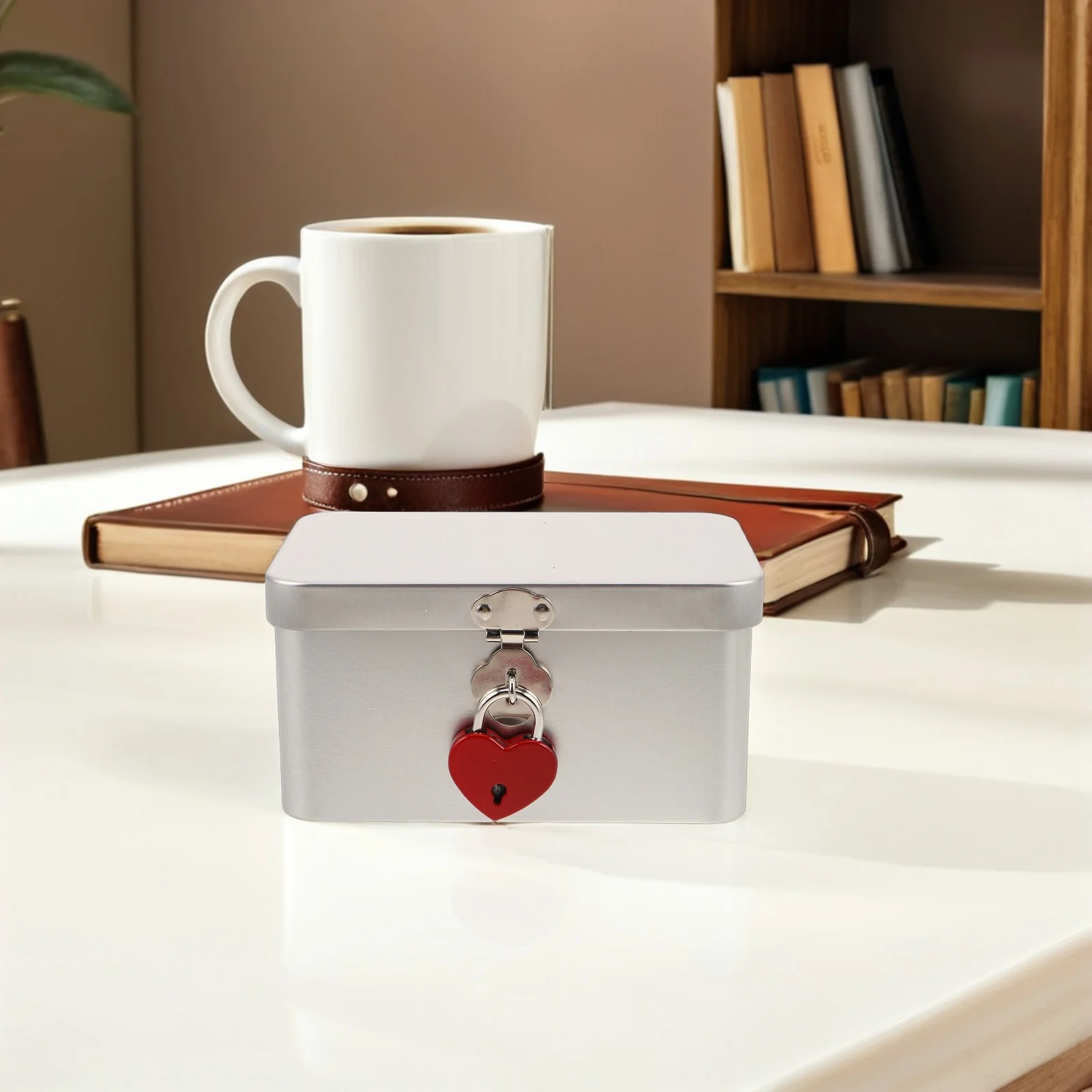 

2pcs Multifunctional Storage Box Tinplate Lockable Metal Organizer For Jewelry Candy Cookies Keepsakes Home Office Use