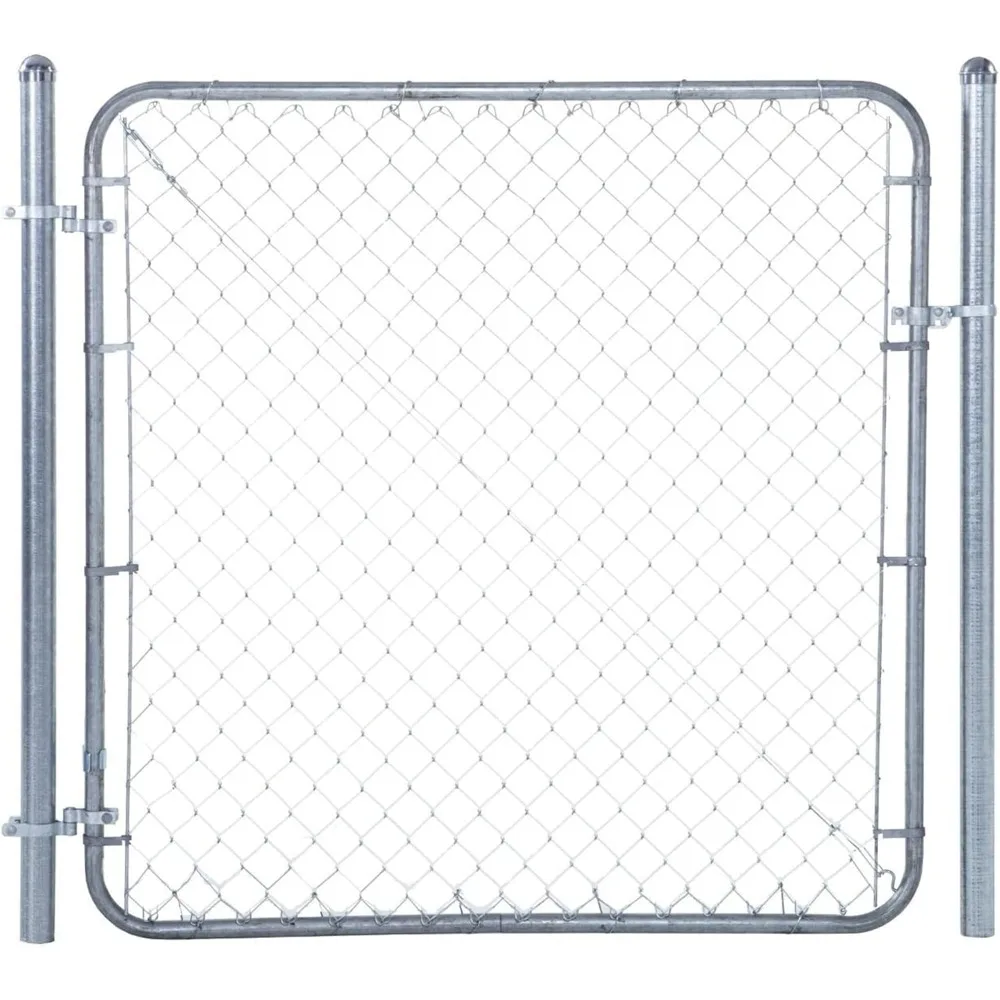 Adjust-A-Gate Chain Link Fence Gate مع إطار دائري، يناسب 24-72 بوصة. الفتحات وما يصل إلى 12 قدم. - تعزيز خارجي عالي التحمل #1