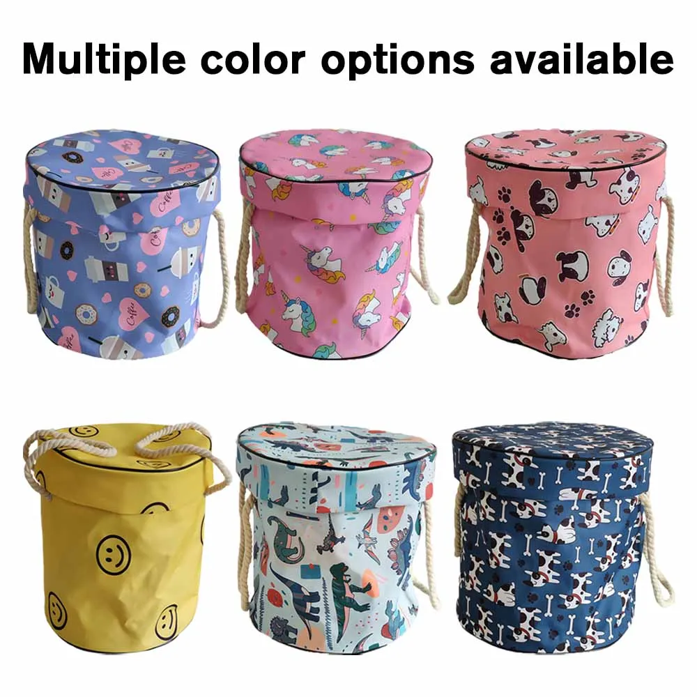 سلة تخزين ألعاب قابلة للطي مع رباط للإغلاق، منظم دلو من القماش الكبير لطوب ليجو، مكعبات البناء وألعاب الأطفال #2