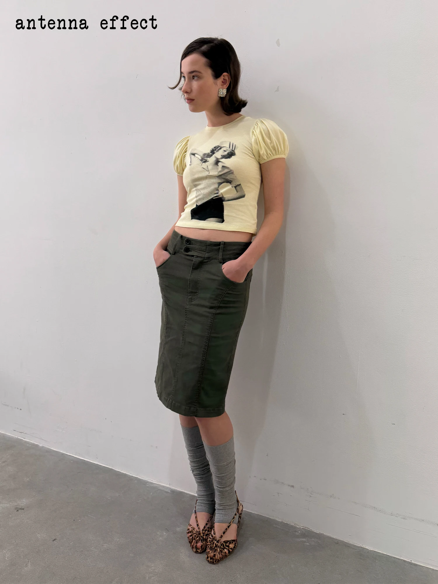 

Ретро-футболка с круглым вырезом и коротким рукавом из хлопка, женская, приталенная, с принтом, винтажная, из чистого хлопка, в стиле Aosphere Sense