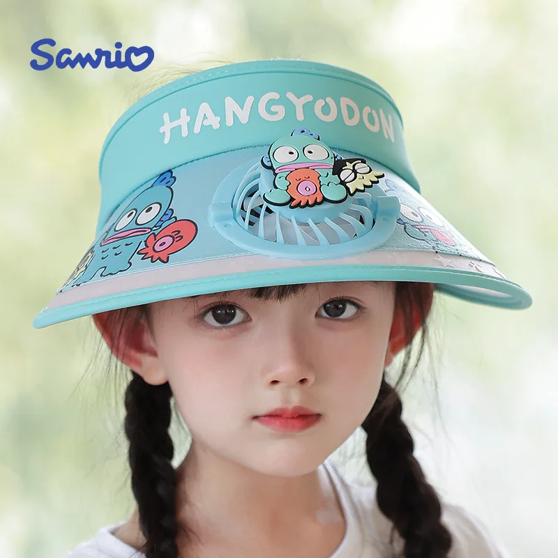 

2024 Sanrio Hello Kitty Kids Fan Hat Kawaii Anime Kuromi My Melody Cinnamoroll Summer Sweet Cute Cartoon Babys Sun Hat Kid Gift