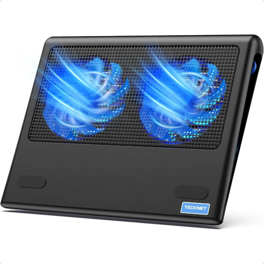 

Охлаждающая подставка для ноутбука 1215,6, охладитель для ноутбука, охлаждающая подставка для игрового ноутбука, регулируемая скорость ветра, 2 USB-питания, охлаждающая подставка для вентилятора для ноутбука