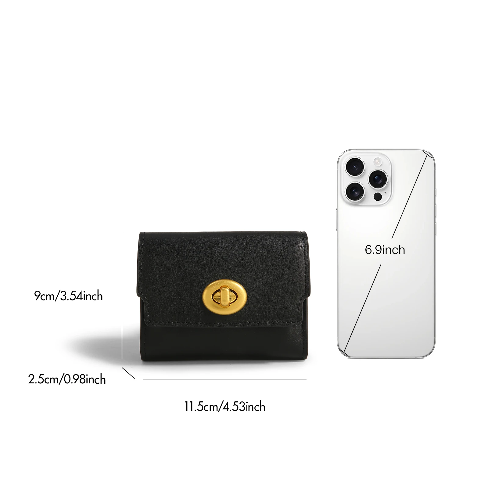 ITAMOOD Black Wallet Card Holder Genuine Leather Vintage Simple Design Short Wallet New Fashion Wallet Card Bag Valentine's Gift