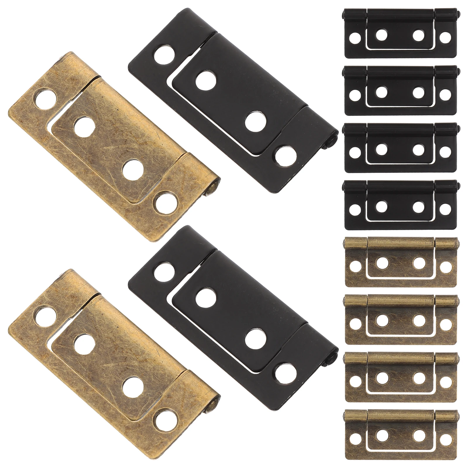 

12 Pcs Thickened Iron Hinges Black Small Mute Door Loose Leaf Silent Stainless Steel For Furniture Wood Doors DIY